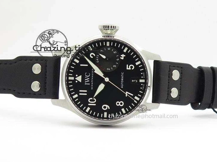 MIROTIME 0514 GoodFit Big Pilot Real PR IW500912 ZF Best Edition Black Dial On Black Leather Strap A 7287